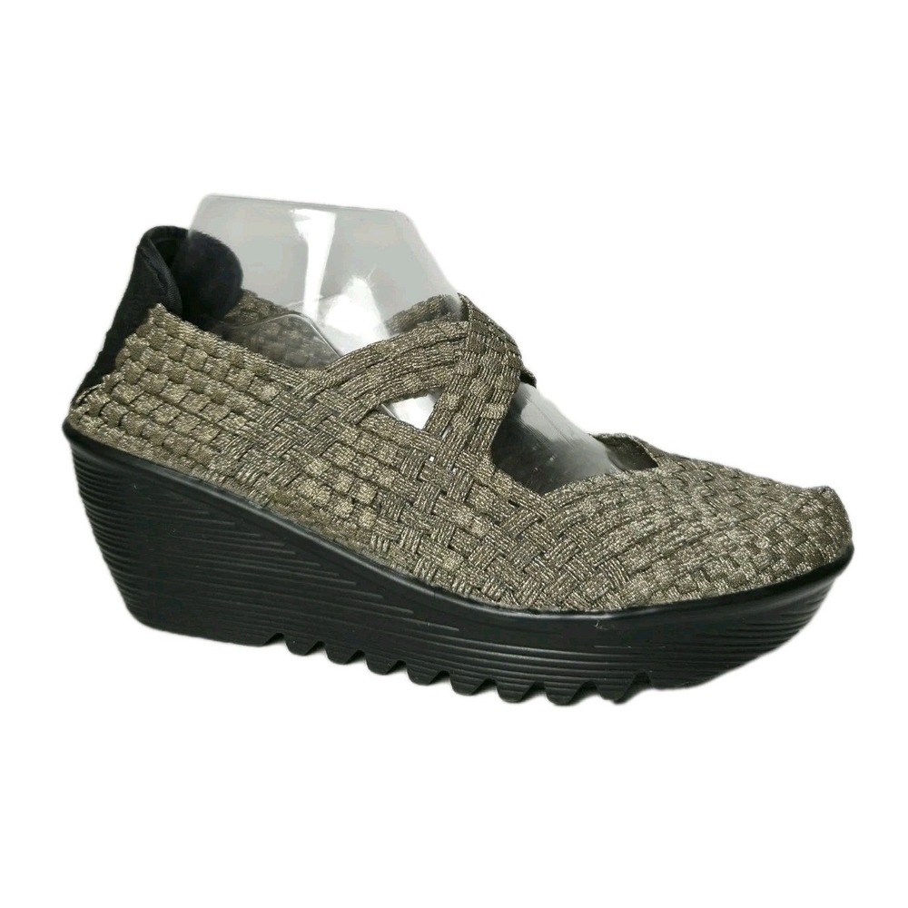 Bernie Mev Lulia Bronze‎ Woven Wedge Sandals Womens Sz 10/EU 41 Stretch Comfort